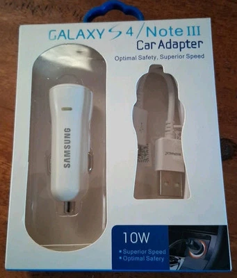 Samsung Car Charger Single Port White Fast In  For Galaxy S7 S6 Edge S5 Note 4 5 - Image 1 of 2
