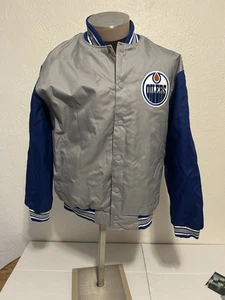 Edmonton Oilers Jacket Mens Large Blue Gray NHL Hockey JH Design - Picture 1 of 8