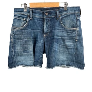 Citizens Of Humanity Denim Cutoff Shorts Blue Distressed Button Fly Womens 26 - Picture 1 of 7