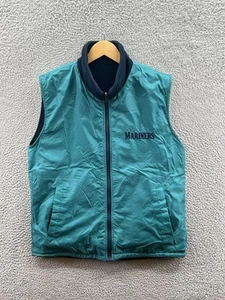 Pro Player Seattle Mariners Rare Reversible Vest Fleece Nylon Blue Men’s Size L - Picture 1 of 5