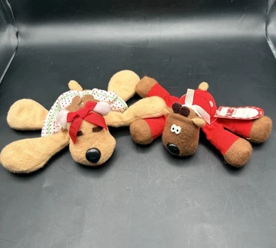 Vintage Hallmark Plush Randy And Rhonda Reindeer Holiday Christmas 1984 - Image 1 of 4