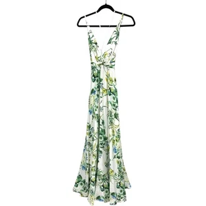 Ieena For Mac Duggal Kleid Damen Größe 4 V-Ausschnitt Blumenmuster A-Linie Kleid - Bild 1 von 9