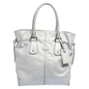 Tod's Silver Leather Restyling D Bag Media Tote - Picture 1 of 10