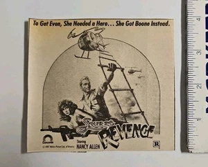 SWEET REVENGE / Pubblicità giornale vintage 1987 New York / film d'azione Nancy Allen! Corman - Foto 1 di 1
