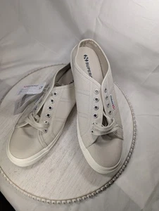 Superga 2402 Cotu Mule Slide Sneakers, Gray Sand Slip-on Size W10 M8.5 - Picture 1 of 9