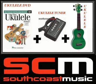 UKE PACKAGE U30G GREEN SOPRANO UKULELE +GIG BAG +PLAY UKULELE TODAY DVD +TUNER - Image 1 of 3