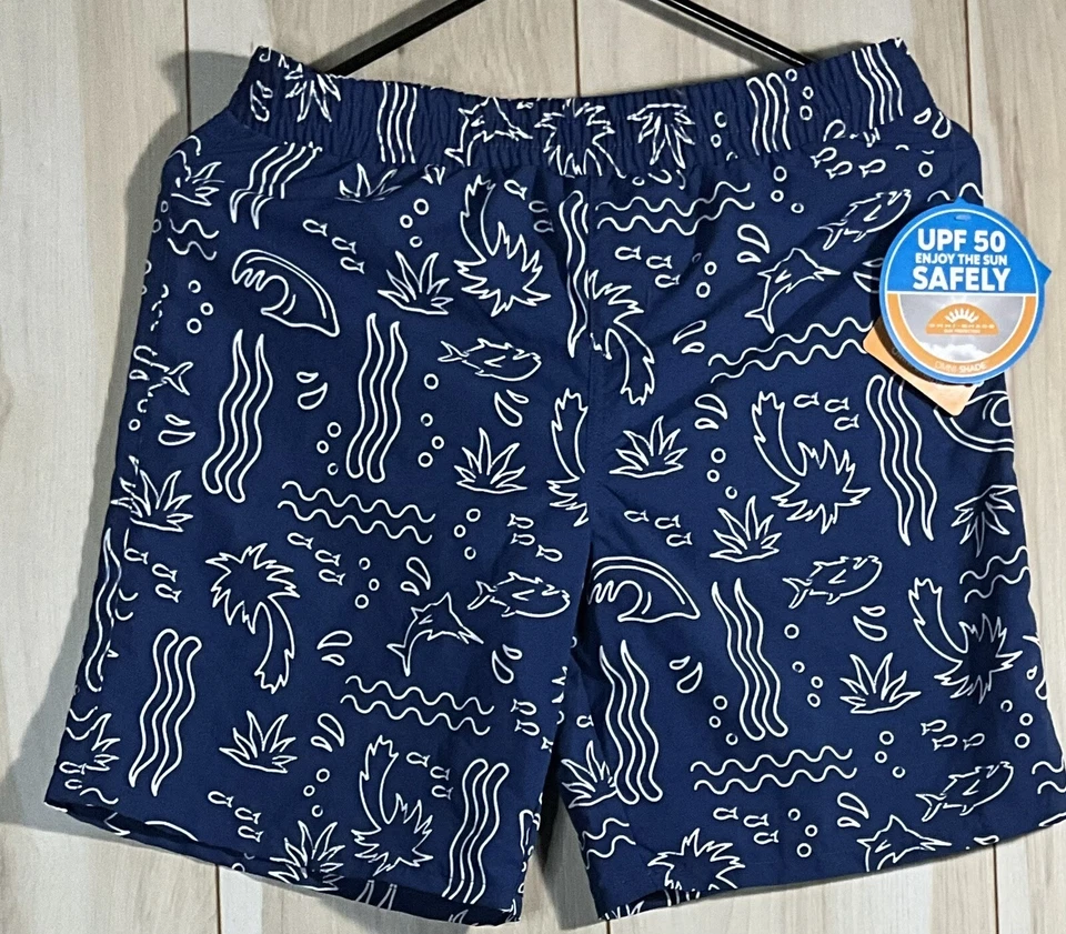 Columbia Swim Shorts Super Backcast Short Kids Youth Size Large Blue/White