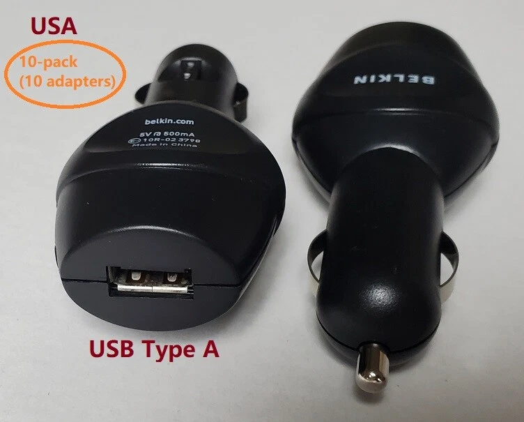 10x Cig Belkin Single USB-A to Car. Cargador adaptador de corriente encendedor 5V 500mA  Foto 1 de 2