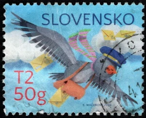 Slovakia - 2016 - T2 50g Bird in Postal Uniform Delivering Mail Issue F - VF - Picture 1 of 1