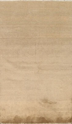 Solid Contemporary Gabbeh Kashkoli Oriental Area Rug Hand-knotted 3'x5' Carpet - Image 1 of 4