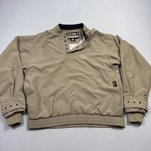 Zero Restriction Gore-Tex Windbreaker Golf Jacket Snap Button Tan Men’s Small - Picture 1 of 16
