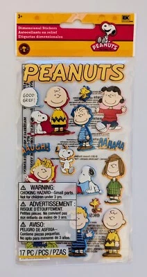 Puffy Peanuts Characters Charlie Brown Snoopy Scrapbook Stickers EK Success RARE - Image 1 of 2
