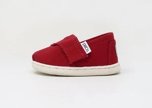 Toms Infants Toddlers Babies Tiny Classic Canvas Shoes Sneakers 10010533 - Red - Picture 1 of 6