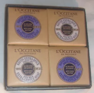 Jabón de karité L'OCCITANE (4) BARRAS 3.5 OZ NUEVO EN CAJA JUEGO DE REGALO - Imagen 1 de 3