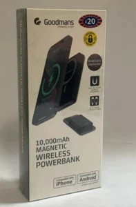 Magnetic Wireless Power bank. Black Goodmans 10,000mAh - Picture 1 of 2