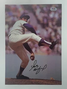 SANDY KOUFAX HOF SIGNED BOOK PHOTO 8.5x12  LA DODGERS 3x CY YOUNG AWARD PSA DNA - Picture 1 of 3