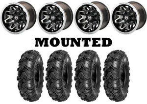 Kit 4 Sedona Mud Rebel Tires 26x9-12/26x12-12 on Moose 416X Machined Wheels HP1K - Picture 1 of 5