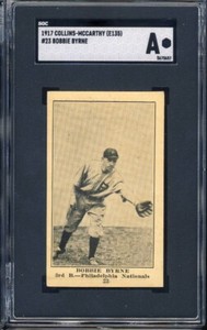 1917 E135 Collins-McCarthy Baseball #23 Bobbie Byrne SGC A