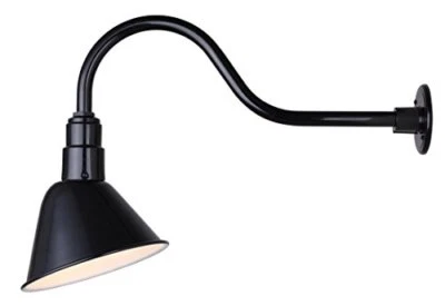 Barn Light Canarm Outdoor Aluminum Glossy Black Finish Gooseneck Mounting Arm - Image 1 of 4