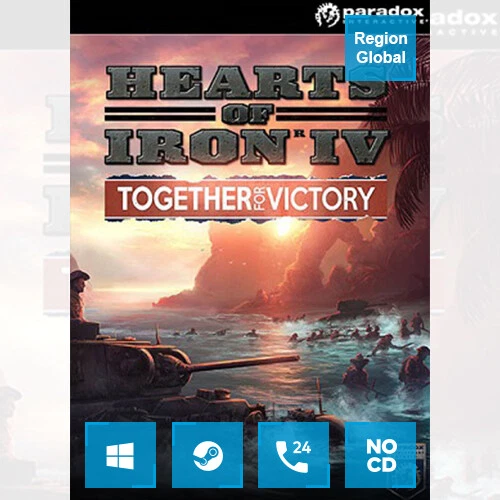 Hearts of Iron IV 4 Together for Victory DLC für PC Spiel Steam Key Region Free - Bild 1 von 1