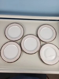 Lenox Pearlescent Platinum 8" Salad Plate Lot Of 5 - Picture 1 of 3