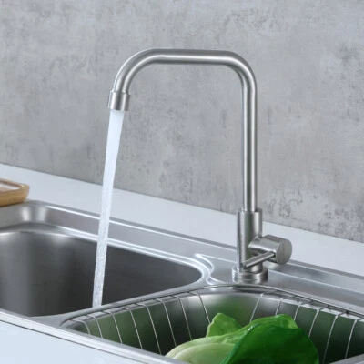 AURALUM MAX Kaltwasserhahn Küchenarmatur Nur Kaltwasser Wasserhahn Einhandmischer Edelstahl