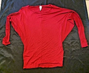 MOA Style #5000 Long-Sleeve Red Rayon Shawl Shirt, Small - Picture 1 of 6