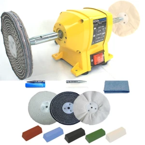 150mm Induction Bench Grinder Bench Polisher With 6" Metal Polishing Kit Machine - Picture 1 of 12