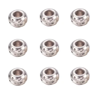 50pc Tibetan Silver Beads Nickel Free Barrel Metal Beads Spacer DIY Craft 5x8mm - Picture 1 of 2