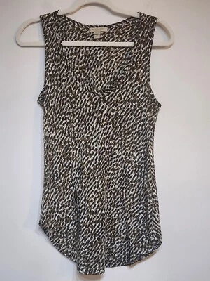 Camiseta sin mangas Burberry Brit 100 % seda marrón estampado talla XS cuello redondo Foto 1 de 4