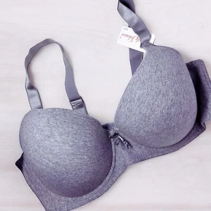 42DD Bra Gray Padded T-Shirt Women’s SUPER SOFT Casual Comfy Emily Johnson NWT - Picture 1 of 7