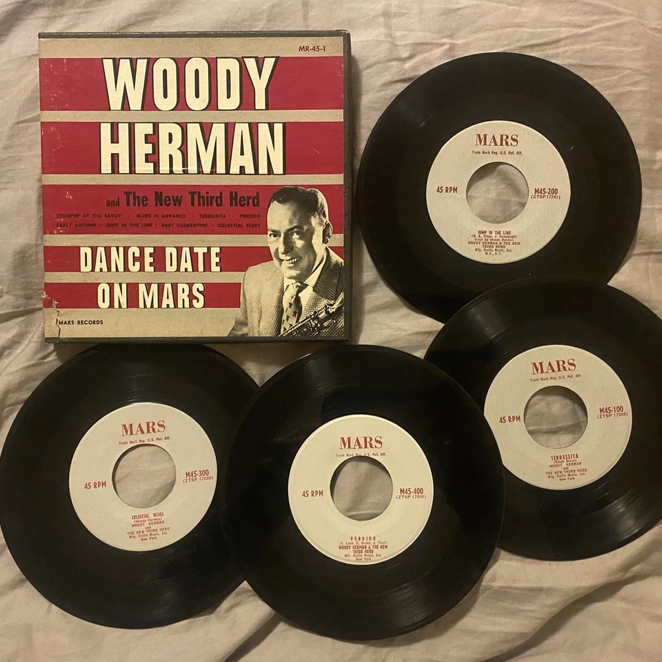 HEAR! RARE JAZZ VG+ 4x45 EP BOX SET Woody Herman Dance Date On Mars - Image 1 of 1