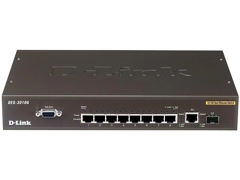 D-link Des 3010G Switch 8 Ports Managed 10 100Mbps Switch 1000BaseT (A6) - Image 1 of 4