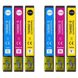 6 C/M/Y Ink Cartridges XL for Epson Workforce Pro WF-4730DTWF, WF-4730DWF - Picture 1 of 5