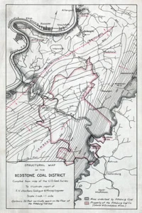 Late 1800s Map of the Redstone Coal District Fayette County PA - Picture 1 of 3