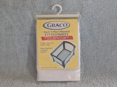 Sábana bajera Graco Pack N Playard blanca 27"X39" se adapta a la mayoría de los juegos portátiles Foto 1 de 4