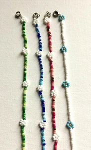Bracelet marguerite à graines de verre fait main amour hippie plage fête été - Photo 1/9