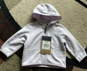 Chaqueta de niebla de lana con capucha lavanda The North Face para bebé niña talla 6M. Nuevo con etiquetas - Imagen 1 de 8