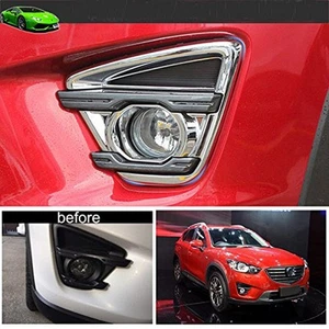 2 piezas Lámpara antiniebla delantera cromada Marco Cubierta Ajuste Apto para Mazda CX-5 CX5 2016 - Imagen 1 de 8
