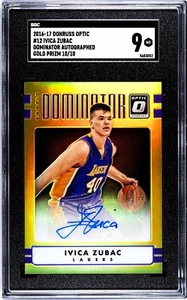 2016 Donruss Optic Ivica Zubac ROOKIE GOLD /10 SGC 9 AUTO - Picture 1 of 2