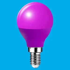 10x 4W Purple Coloured LED G45 Party Golf Round Small Screw Light Bulb SES E14 - Picture 1 of 3