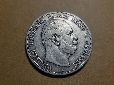 🇩🇪 Germany Prussia 5 mark 1876  "A"  Silver Coin 0.900 KM-503    102825-3 - Image 1 of 2