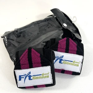 FitGenius Pink Blk Weightlifting Workout Wrist Straps Powerlifting Bodybuilding - Bild 1 von 11