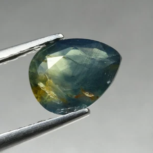 1.21Ct Superb Pear Cut 7.4 x 5.8 MM 100% Natural Bluish Green Australia Sapphire - Foto 1 di 5