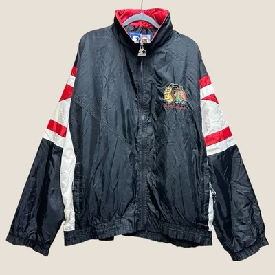 Blackhawks NHL Starter Windbreaker Jacket XL Full Zip Jacket Chicago Hockey USA - Image 1 of 4