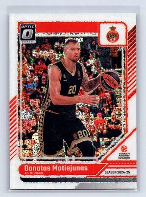 Donatas Motiejunas 2024-25 Donruss EuroLeague #130 Optic White Sparkle Prizm SSP - Image 1 of 2