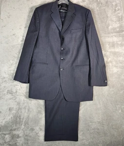 Vintage Fubu The Collection Suit Men's 44L 36X32 Navy Lined Gangster Pleated - Picture 1 of 21