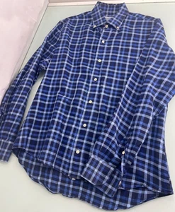 Ledbury Shirt Mens Large L Linen Cotton Blend Gingham Lightweight Long Sleeve - Picture 1 of 6