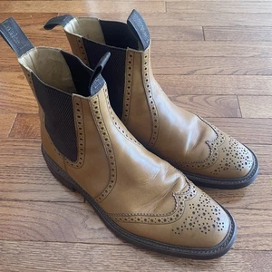 Loake 1880 Thirsk Tan Brown Leather Chelsea Boots Shoes England Mens Size 9 - Picture 1 of 13