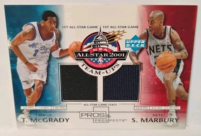2001 Upper Deck Pros & Prospects Duel Jersey All Star S. Marbury - Tracy McGrady - Image 1 of 4